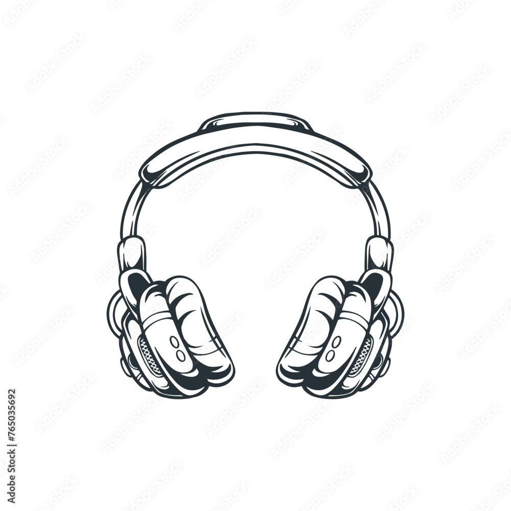 headphone illustration hand drawn