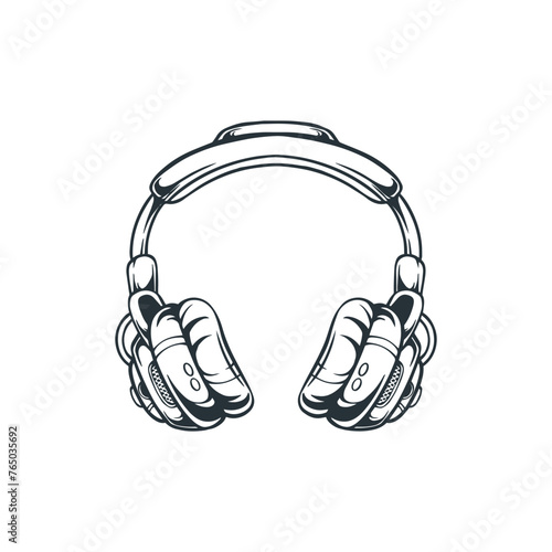 Obraz na płótnie headphone illustration hand drawn w salonie