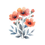 cute floral flowers vector illustration in watercolour style