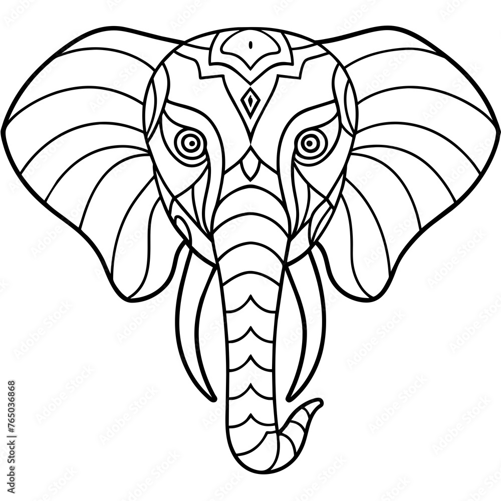 Elephant head illustration