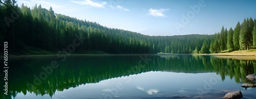 Stunning panorama background from the Mummelsee in the Black Forest on the Black Forest High Road, with reflection in the water 4K Video photo