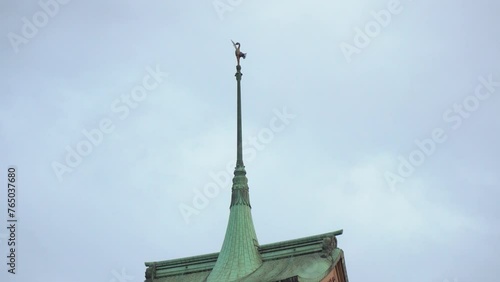 Traditional Japanese Buddhist Wooden Temple Architecture - Daiun-in Gionkaku Pagoda Tower in Kyoto photo