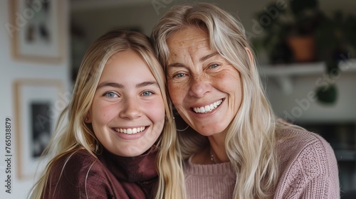 Mother and Daugther Smile Together