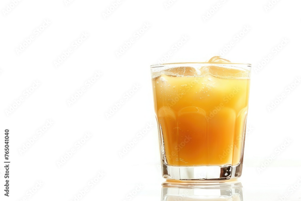 A glass of orange juice on white background. Drinks on white: A glass of orange juice on white background. Drinks on white:
