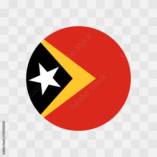 Free Download East Timor flag - circle vector flag isolated on checkerboard transparent background - GFXLoad