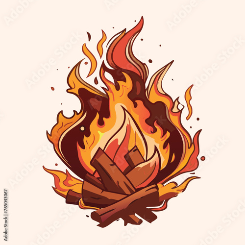 illustration of a fire