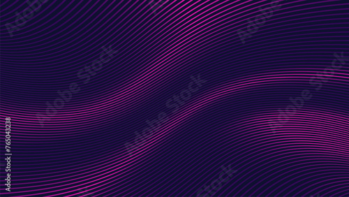 Dark violet background with lines curve fluid design. Vector illustration  photo