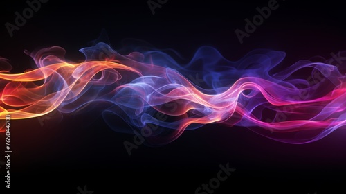 Vibrant studio gradient background with glowing holographic chromium smoke swirls