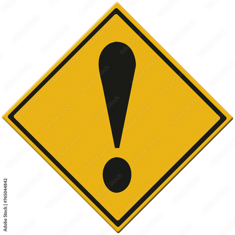 Digital illustration - concept - Road sign US Danger ahead - Exclamation mark Digital illustration - concept - Road sign US Danger ahead - Exclamation mark