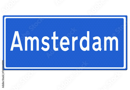 Digital illustration -Amsterdam city sign \