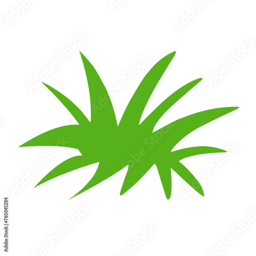 Green grass, vector set for drawing pictures in flat style. Natural material for collecting screensavers.