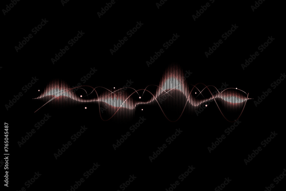  lines smooth flowing dynamic gold gradient light isolated on black background. digital, communication, science, music.