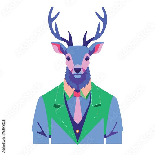 deer head mascout vector © dejanira