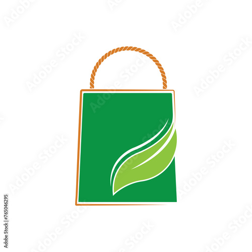 Eco Shop Logo Design Eco Bag Logo vector design illustration