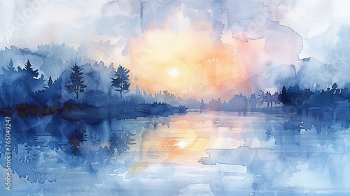 Sunset Reflections on Lake