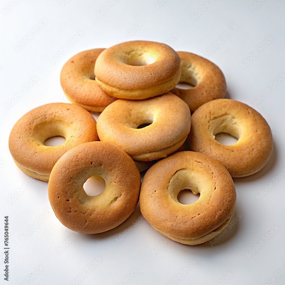 Bagel Cookies on White Background
