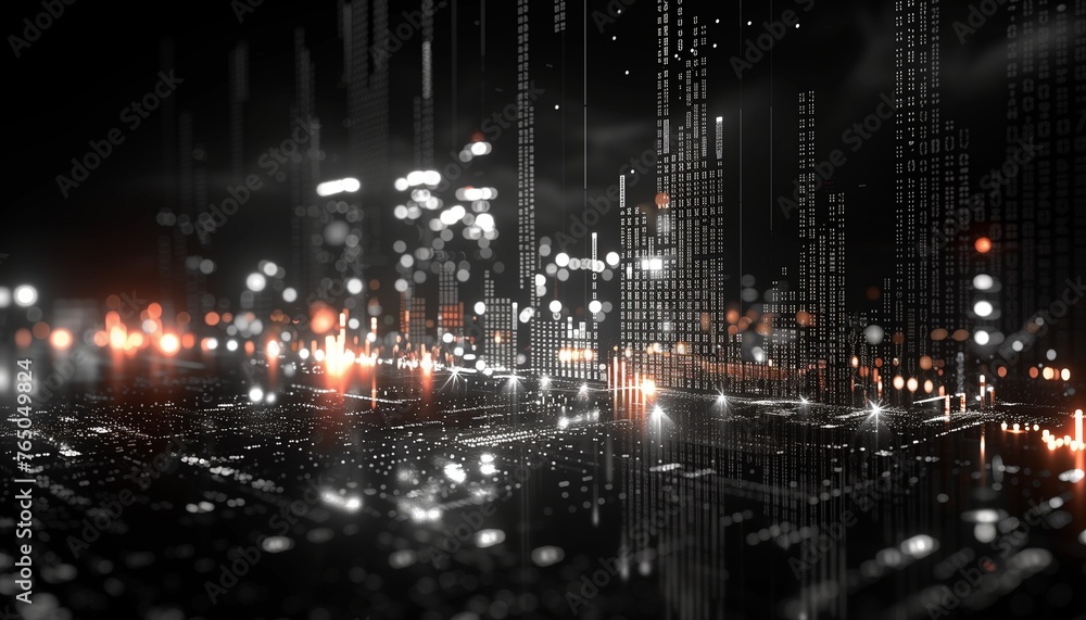 Technological Background: Lights, Beams, Code, Line Charts, and More Technological Background: Lights, Beams, Code, Line Charts, and More