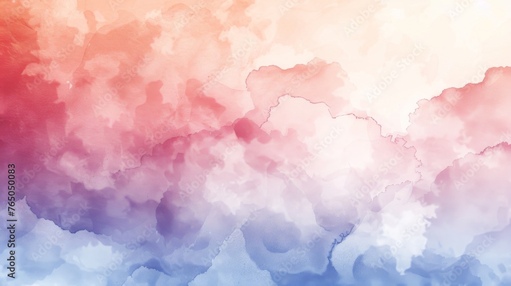 Blue, Red, and White Background With Clouds