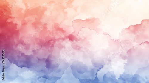 Blue, Red, and White Background With Clouds