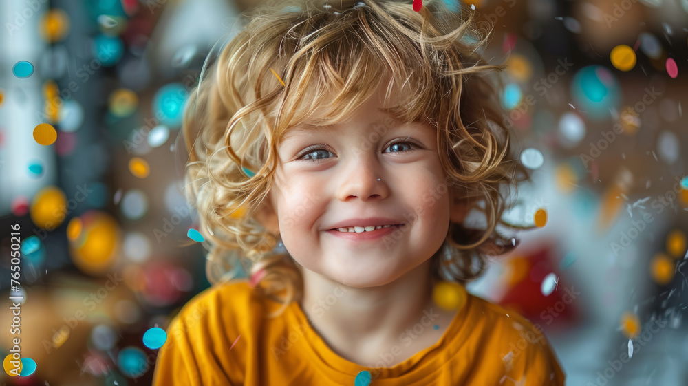 colorfull numbers floating in the air around a cute little kid,generative ai colorfull numbers floating in the air around a cute little kid,generative ai
