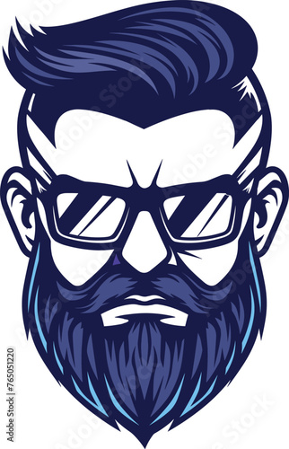 Beard man logo vector icon illustration design is isolated on a white background.
