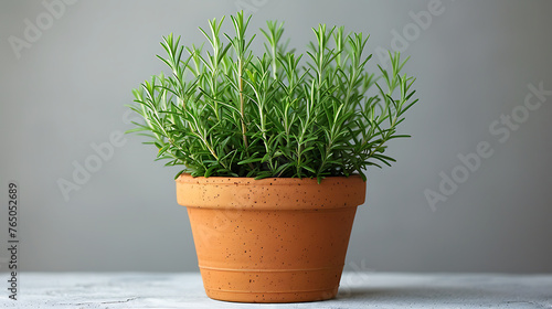 Rosemary plants in a pot on a white background (ID: 765052689)