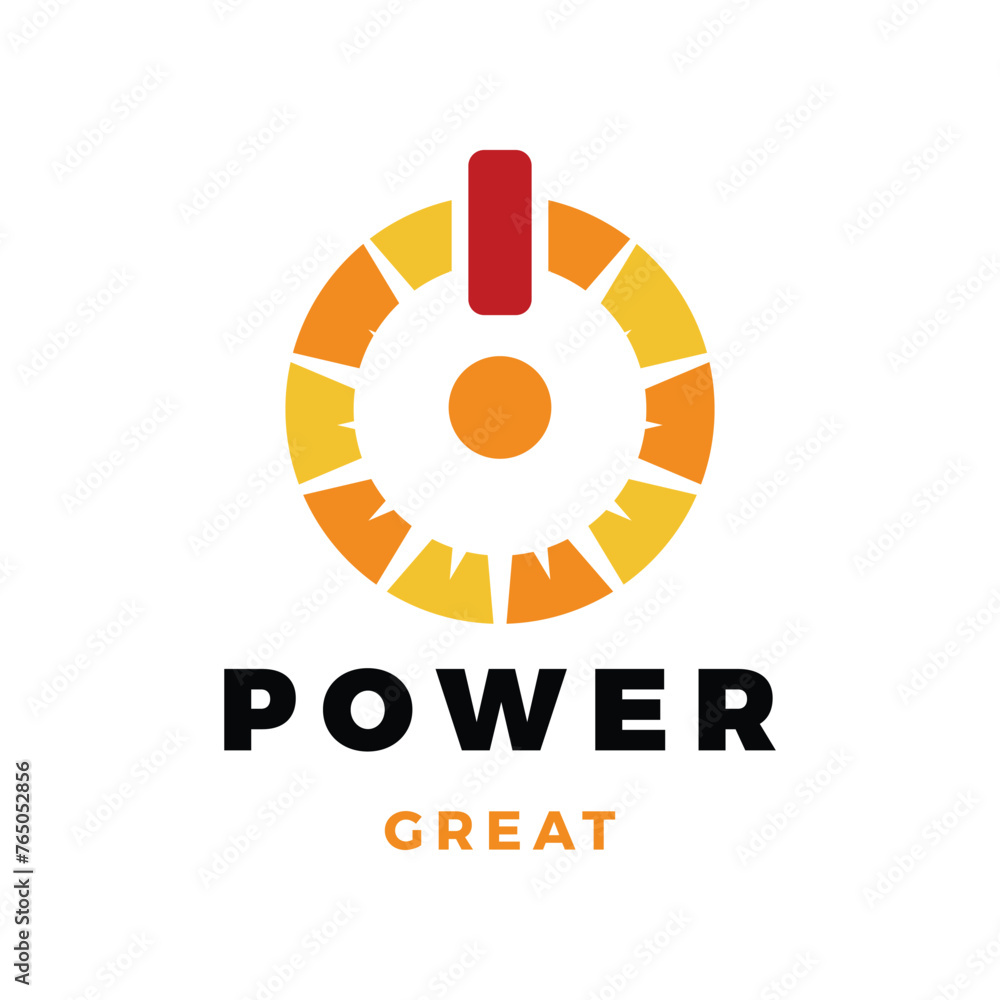 Power Button Sun Icon Logo Design Template Power Button Sun Icon Logo Design Template