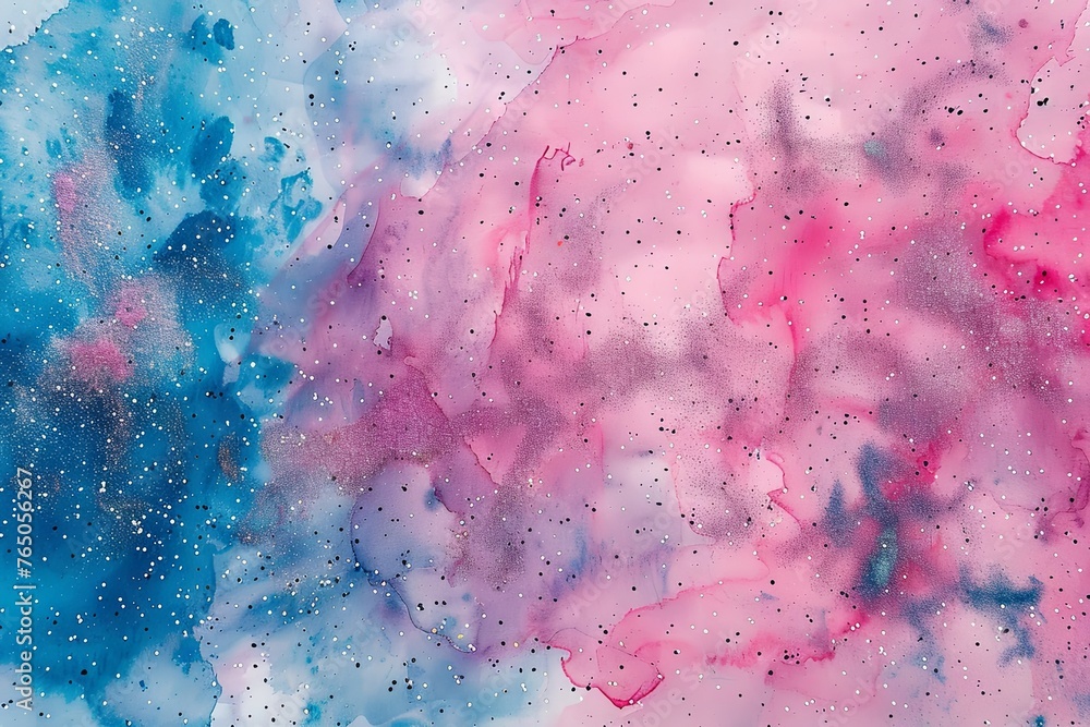 Obraz premium Abstract blue pink painted Watercolor Background. Generative ai