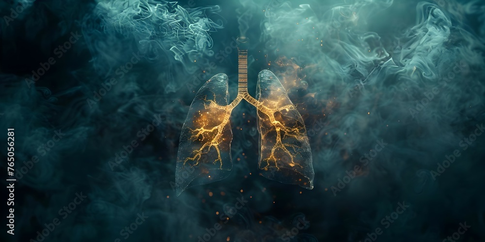 Learn about lung disease causes symptoms and treatment options. Concept Lung Diseases, Causes, Symptoms, Treatments - obrazy, fototapety, plakaty 