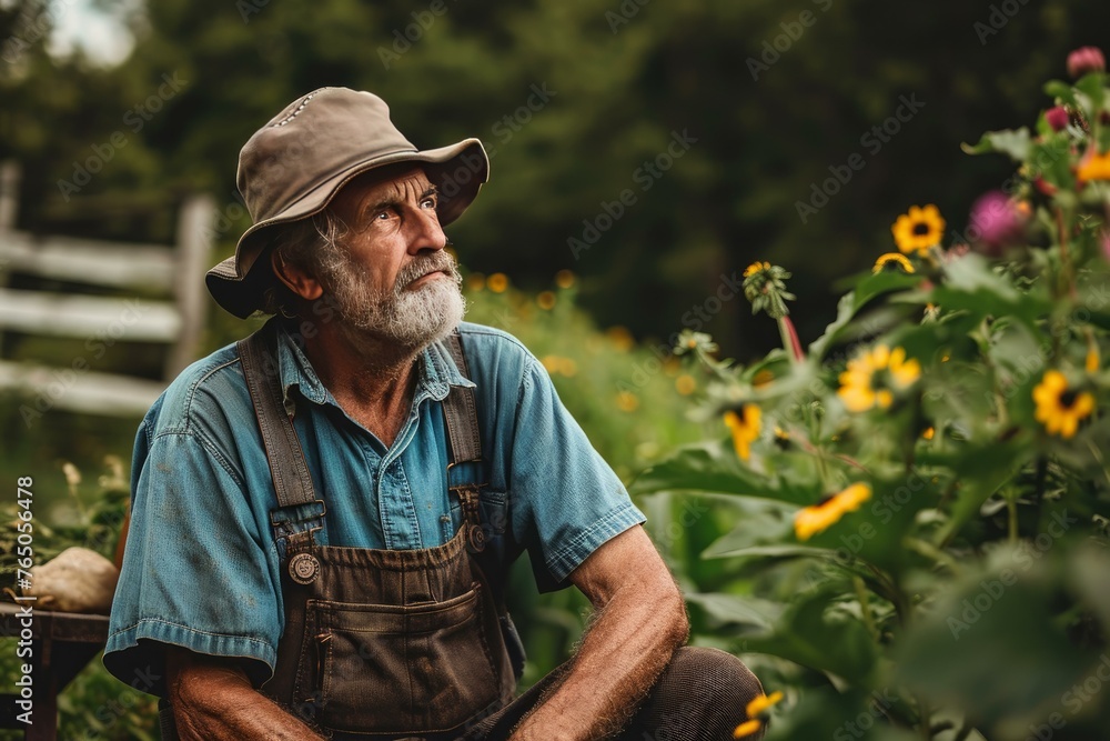 Open American farmer wheat field. Plant person. Generate Ai Open American farmer wheat field. Plant person. Generate Ai