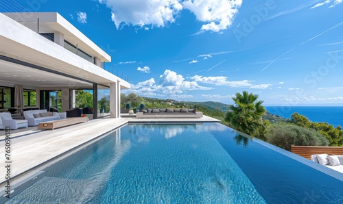 Modern luxury laconic mediterranean style house with pool © piai