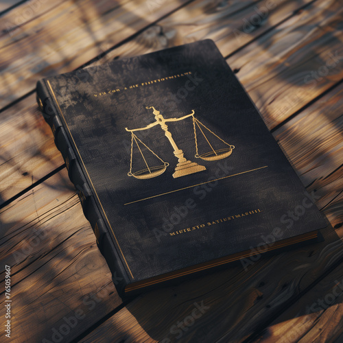 Elegant Law Black Book with Gold Scales