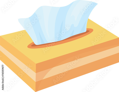 Tissue box cartoon icon. Paper napkin package
