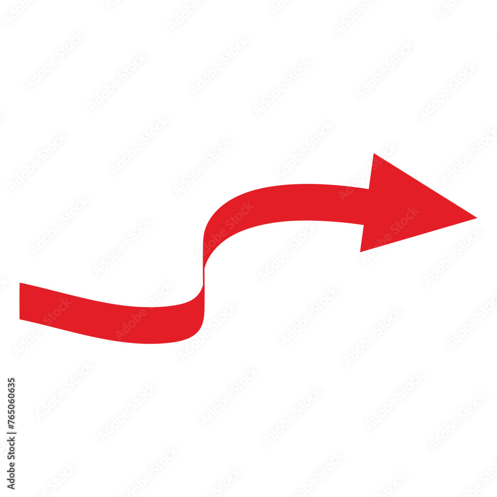 Red Curved Arrow Red Curved Arrow