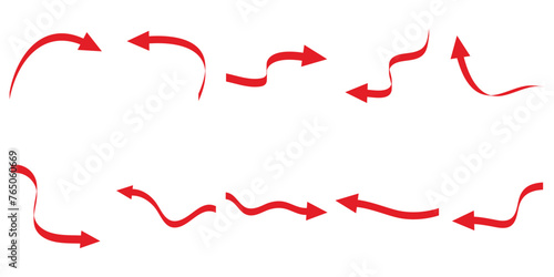 Red Curved Arrow