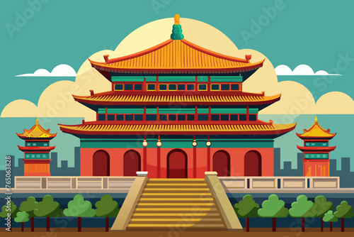 chinese temple vector illustration 