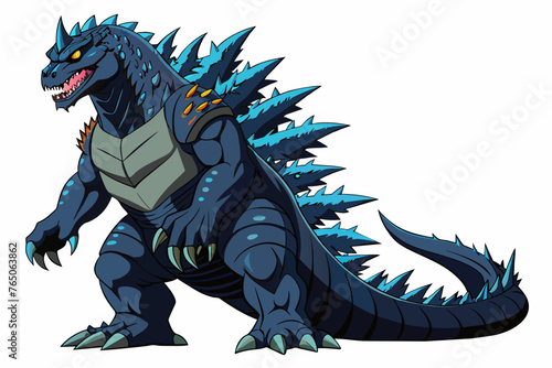  Godzilla Anime Classic      high detail  white background