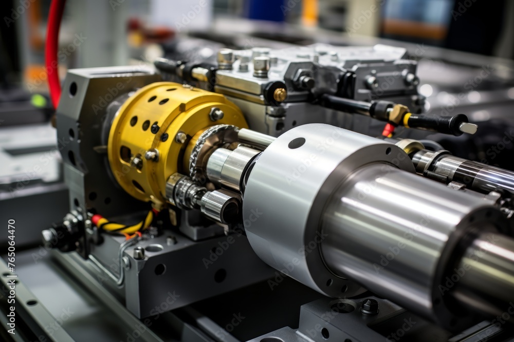 An intricate look at a pneumatic cylinder in its typical industrial environment