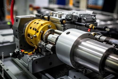 An intricate look at a pneumatic cylinder in its typical industrial environment