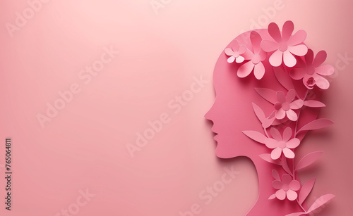 Woman's Paper Cutout on Pink Background. © Curioso.Photography