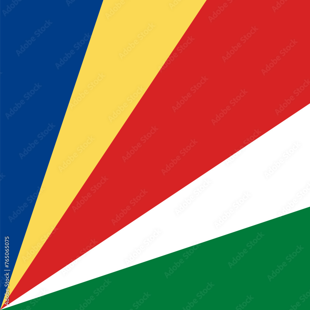 Seychelles flag - solid flat vector square with sharp corners.