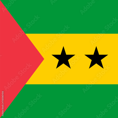 Sao Tome and Principe flag - solid flat vector square with sharp corners.