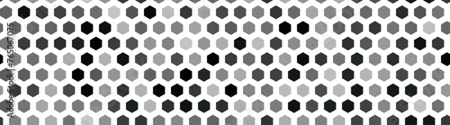 Fototapeta Naklejka Na Ścianę i Meble -  Background with hexagons. Abstract pattern black white texture backdrop. Hexagon abstract surface. Polygon seamless pattern with monochrome hexagon paper texture and futuristic business. Vector eps 10