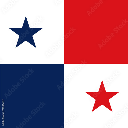 Panama flag - solid flat vector square with sharp corners.