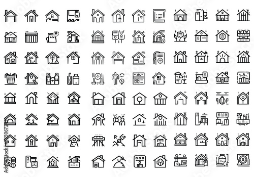 set of icons for web Real Estate minimal thin line web icon set. Included the icons as realty, property, home loan and more. Outline icons collection