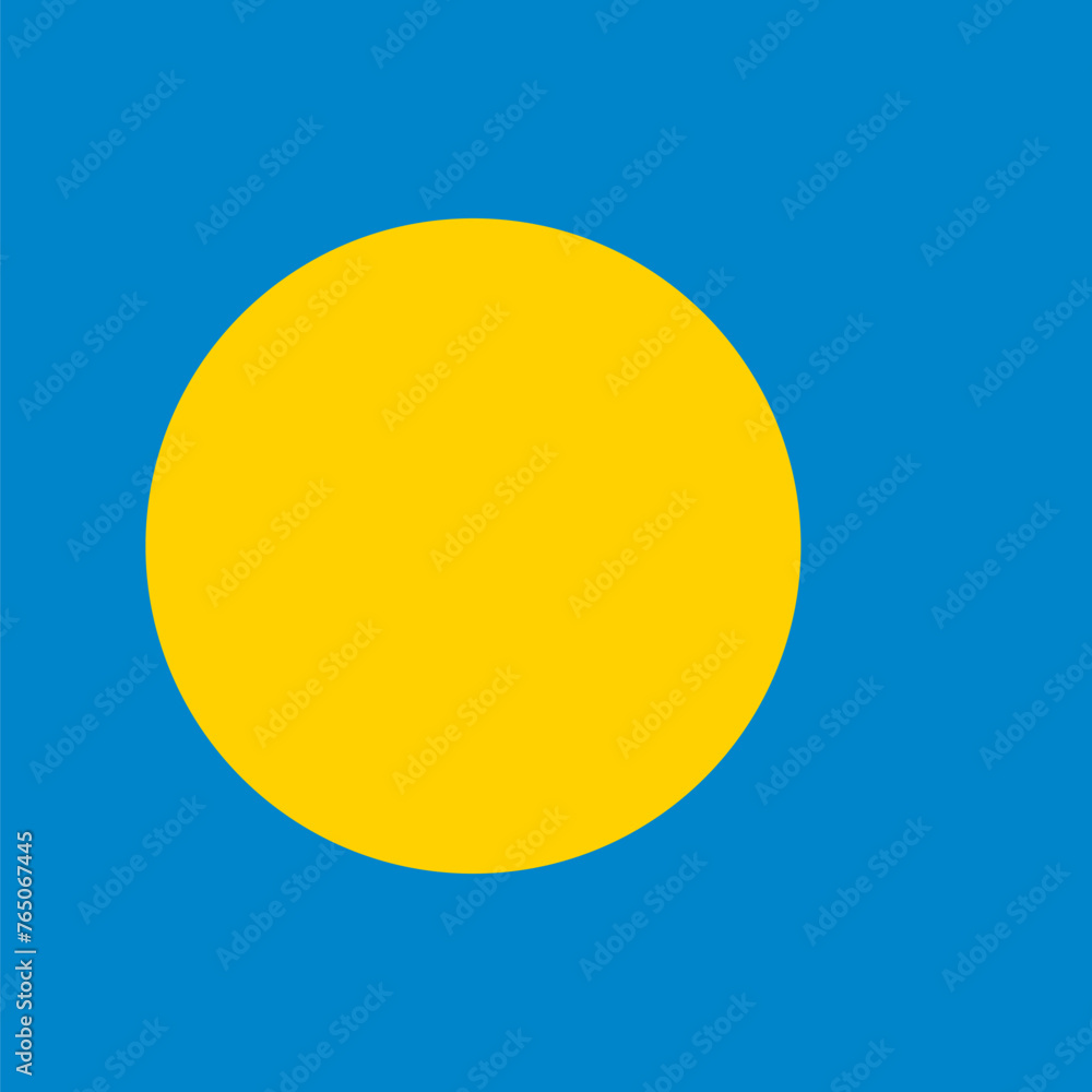 Palau flag - solid flat vector square with sharp corners.