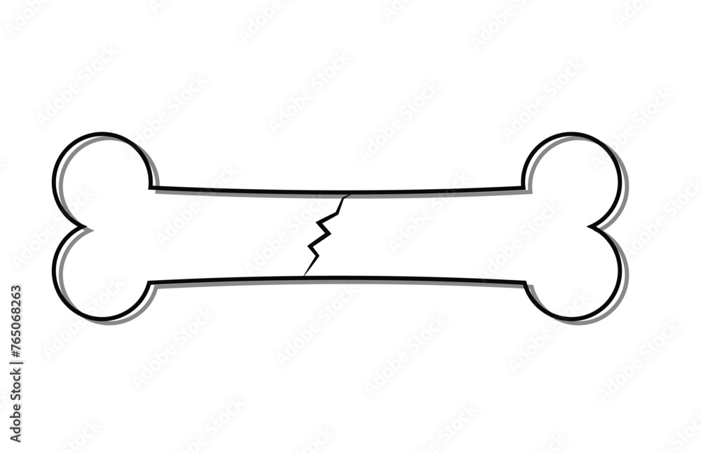 Cracked bone icon. Outline cracked bone vector icon for web design isolated on white background 4 5 0 Cracked bone icon. Outline cracked bone vector icon for web design isolated on white background 4 5 0