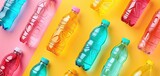 Grassroots campaigns for reducing single-use plastic consumption, solid color background