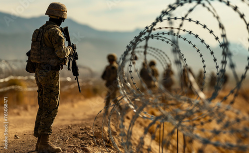 Border Sentinel: Vigilance Amid Razor Wire © Curioso.Photography