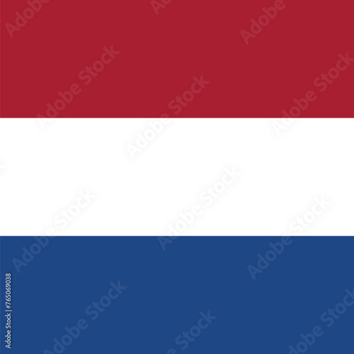 Netherlands flag - solid flat vector square with sharp corners.